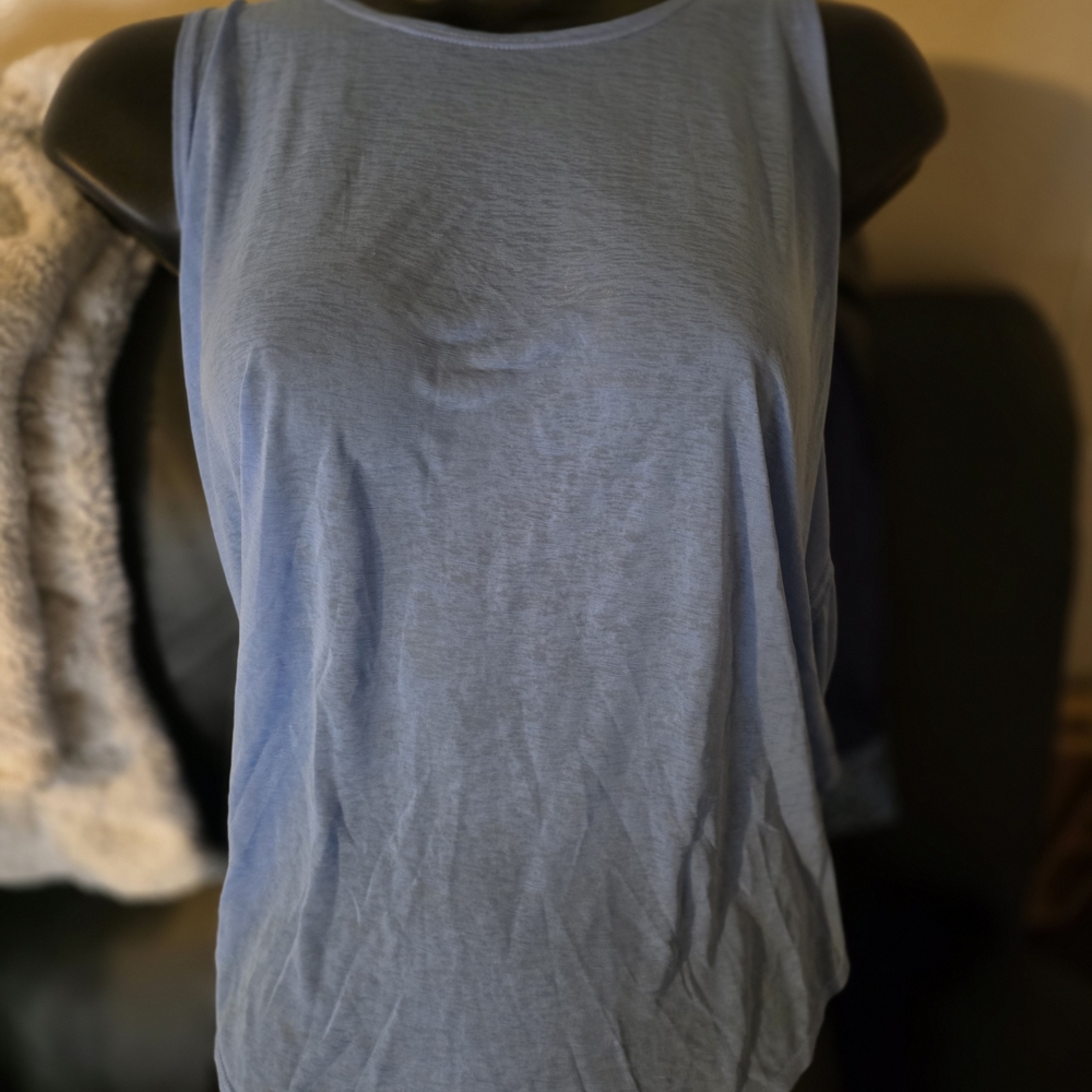 Blue Sleeveless Women's Top W/ Sports Bra